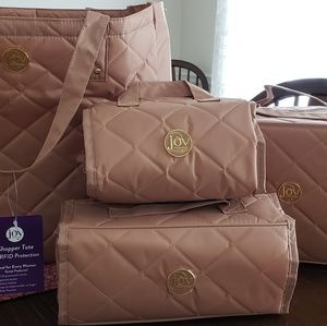 Joy Mangano Shopper Tote with 3 Better Beauty Case